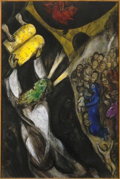 moses 1511 Painting - Moses receiving the Tablets of Law 2 contemporary Marc Chagall